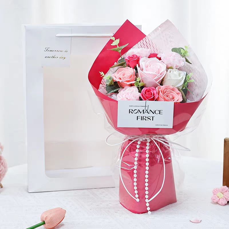 创意香皂花束工艺品 永生花礼物 情人节香皂片礼品 皂花创意礼品送女友爱人妈妈长辈儿童香皂工艺礼品永生花礼物情人节花束皂花详情图4