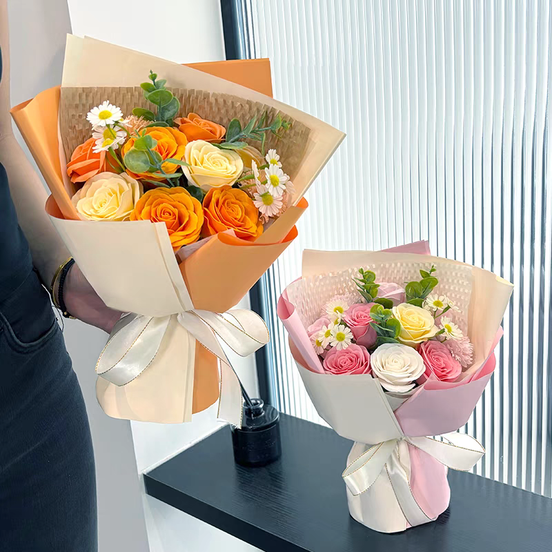 创意香皂花束工艺品 永生花礼物 情人节香皂片礼品 皂花创意礼品送女友爱人妈妈长辈儿童香皂工艺礼品永生花礼物情人节花束皂花详情图6