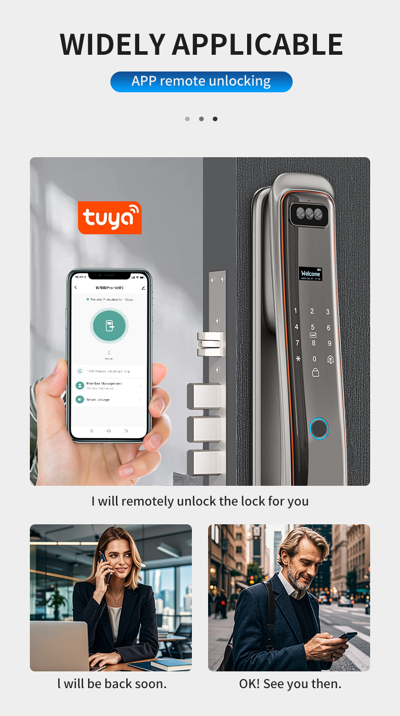 Cross-border graffiti fingerprint lock, facial recognition smart fingerprint lock, fully automatic visual cat eye graffiti fingerprint lock pic 5