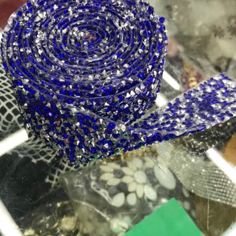 宝蓝色烫钻设计而成胶网