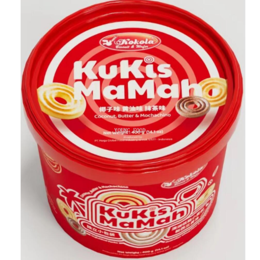 批发包邮！印尼进口零食KOKOLA混合什锦曲奇饼干400g休闲食品手办