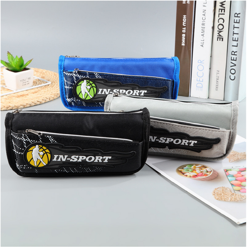 个性创意 牛津布双拉链铅笔盒 大容量文具袋学生简约笔袋UG-810