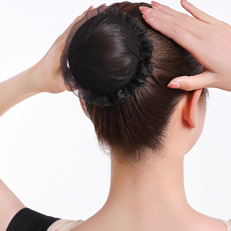 儿童舞蹈考级盘发网兜丸子头神器女童专用隐形发兜小女孩发圈发饰