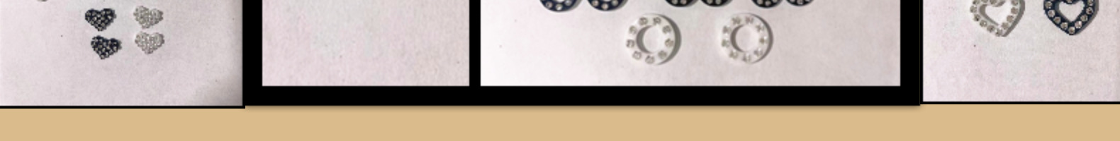 黑白平面点钻尼龙平底桃心粘贴头饰耳钉搭配用饰品配件详情3