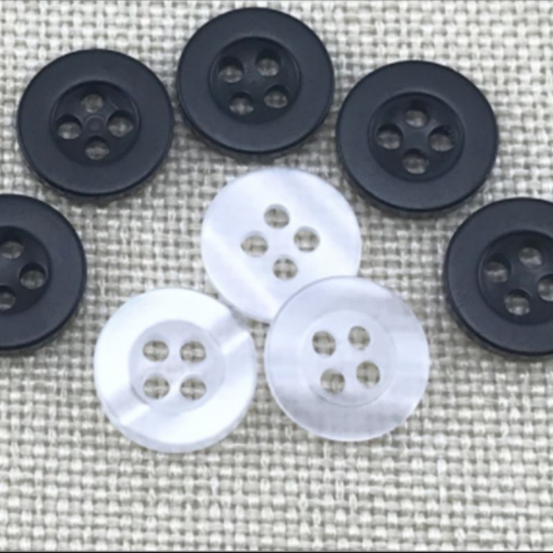 四眼两眼树脂纽扣倒边20mm工装衬衣扣子