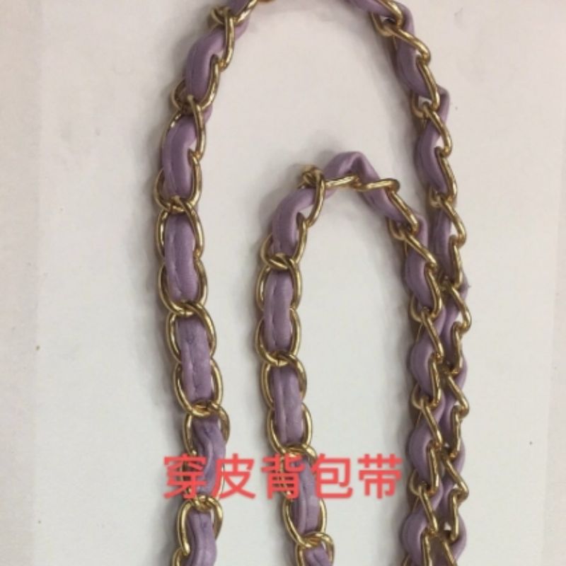 穿皮背包磨链手工链带铝链条扁包链扭链图