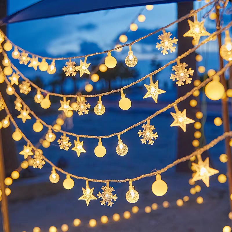 Outdoor camping atmosphere light, canopy tent decoration, light strip, led small color light string, balcony star light string, 3-meter 20 lights Specification image