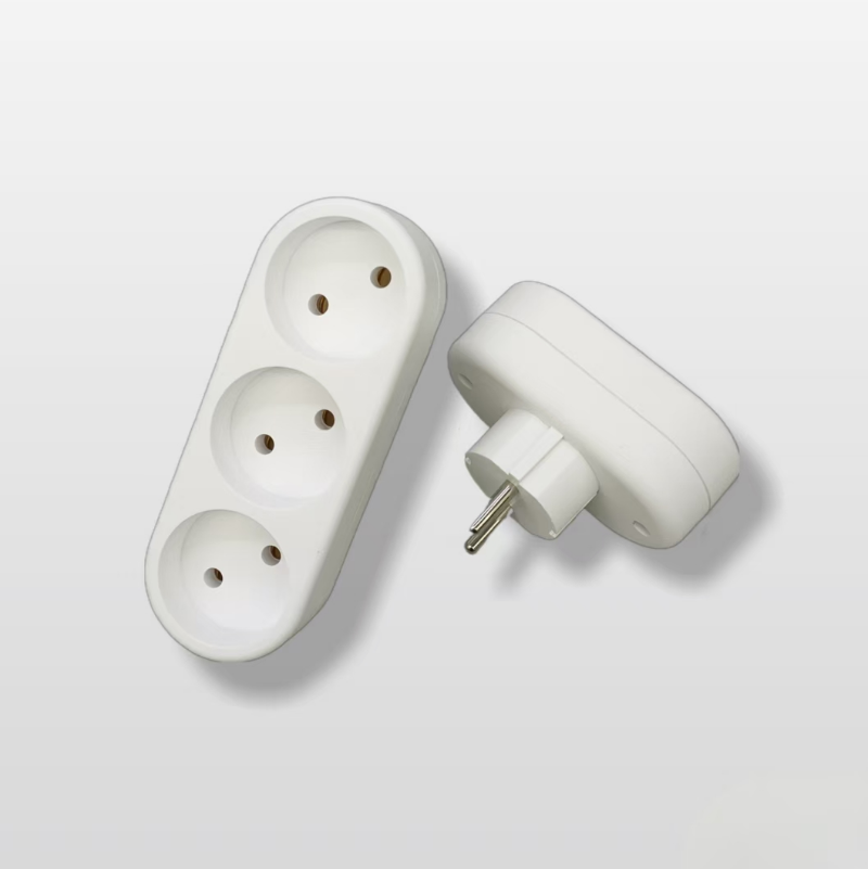White European-style flat plug adapter for electrical products, 2-position to 3-position Application Scenario
