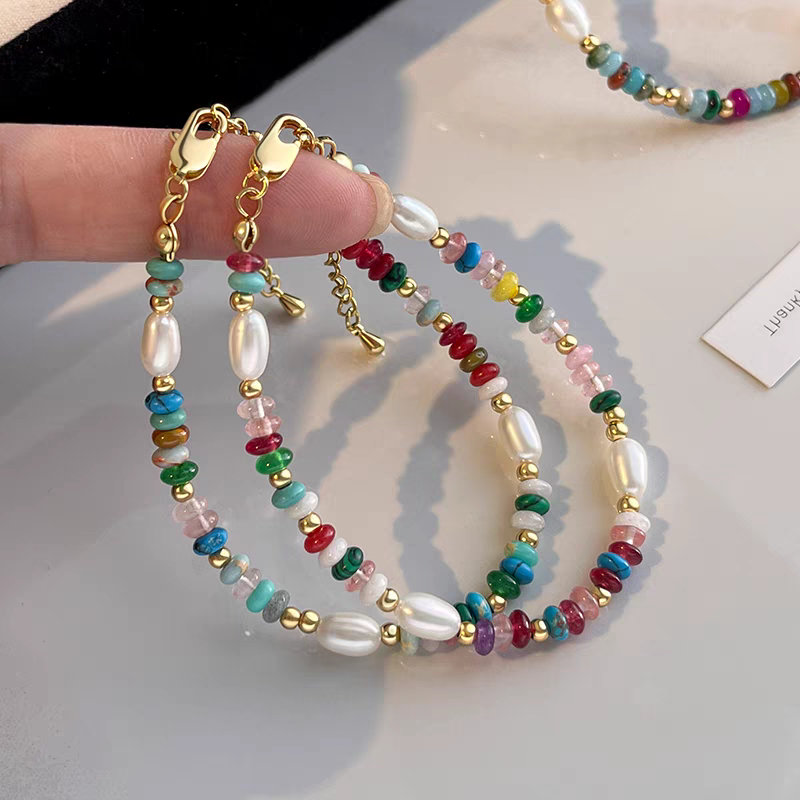 天然珍珠手链小众手镯闺蜜多巴胺串珠轻奢爆款高级女手串