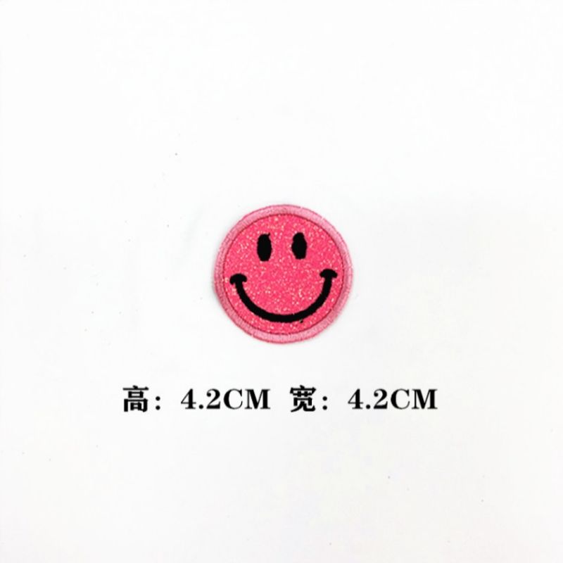 闪光皮 粉色笑脸