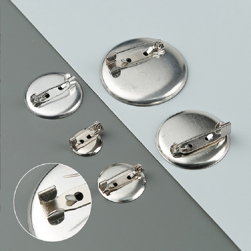 厂家直销DIY饰品胸针底座托盘 夹子圆盘别针金属胸针圆形托盘别针