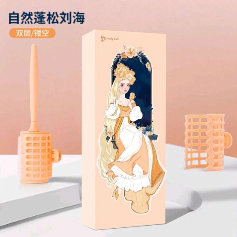 ♥自粘卷发器空气刘海盘发器塑料手持短发卷发筒
