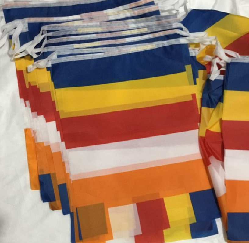 寺院装饰佛教用品旗子20*25cm 佛教旗佛教通用五色教旗1一套70米