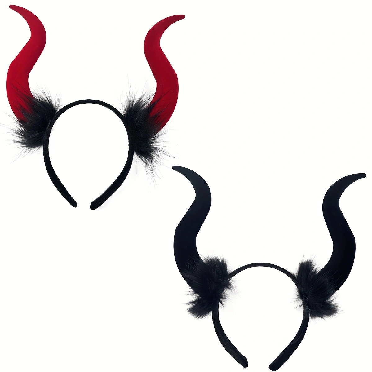 万圣节多色仿真牛角发箍派对舞会装扮头饰