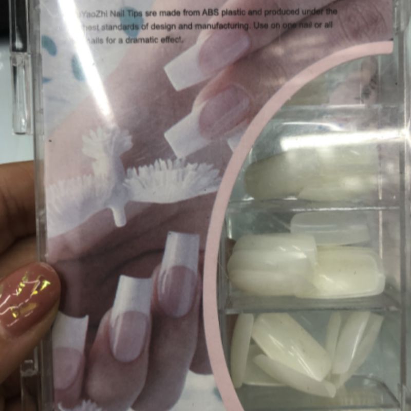 100 white pieces of a complete set of eco-friendly nail stickers for export details Picture