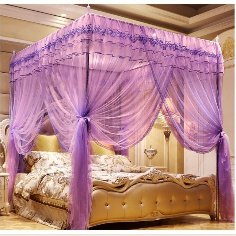 落地不锈钢宫廷蚊帐-柠夏 紫色