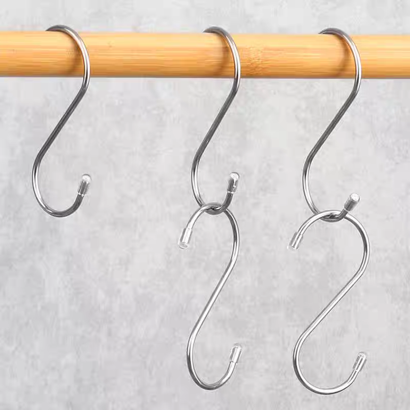 7123-5小号超市挂塑料袋的挂钩商店袋子不锈钢s弯s勾s形钩s沟钩子厨房s型钩细节图