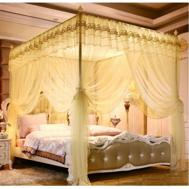 落地不锈钢宫廷蚊帐-柠夏 黄