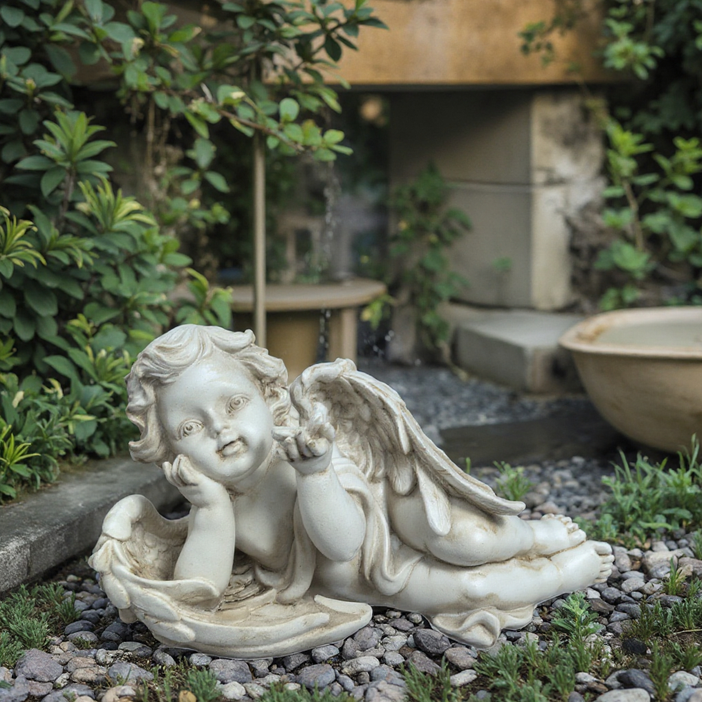 仿古蝴蝶天使雕像树脂工艺品 摆件创意家居装饰摆件礼物