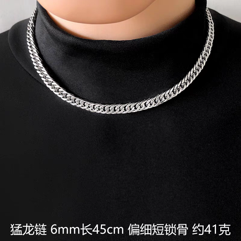 男士不锈钢链条项链古巴链义乌详情图9