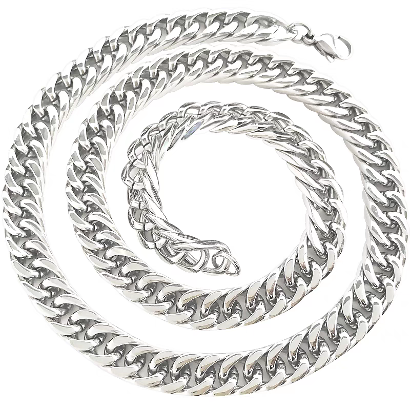 男士不锈钢链条项链古巴链义乌详情图8