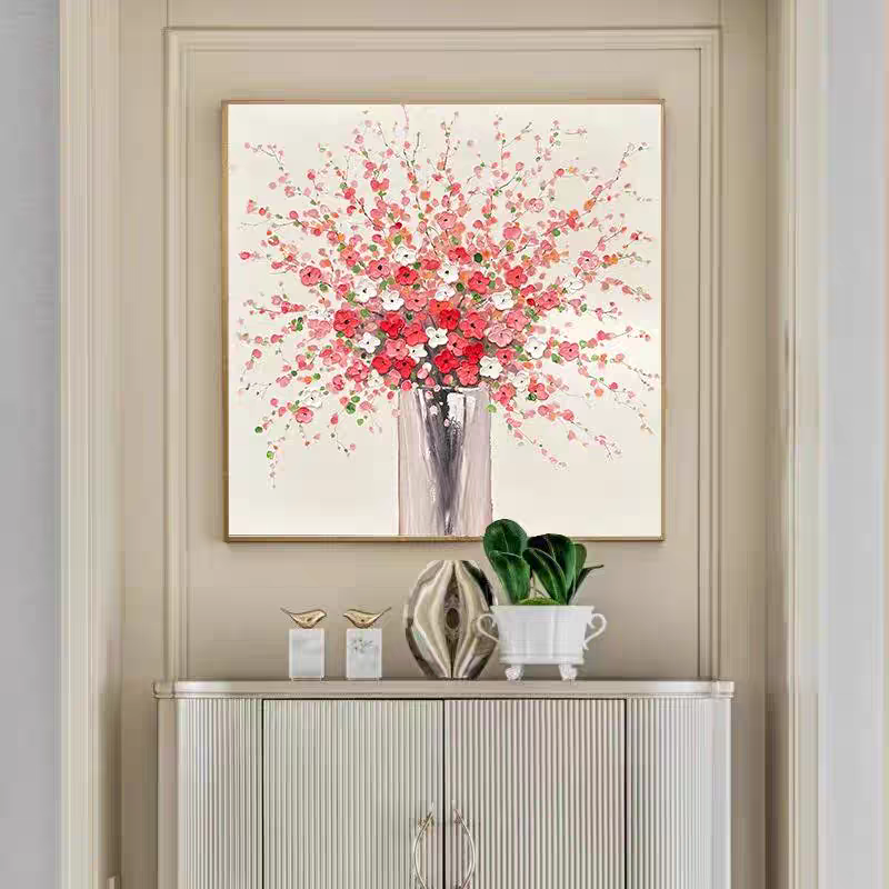 Jiusheng's new flower frameless paintings, modern decorative paintings, abstract art oil paintings, abstract art decorative paintings, sofa background wall decorative paintings, living room and dining room oil paintings, hotel and other factory matching paintings, foreign trade supply sources Specification image