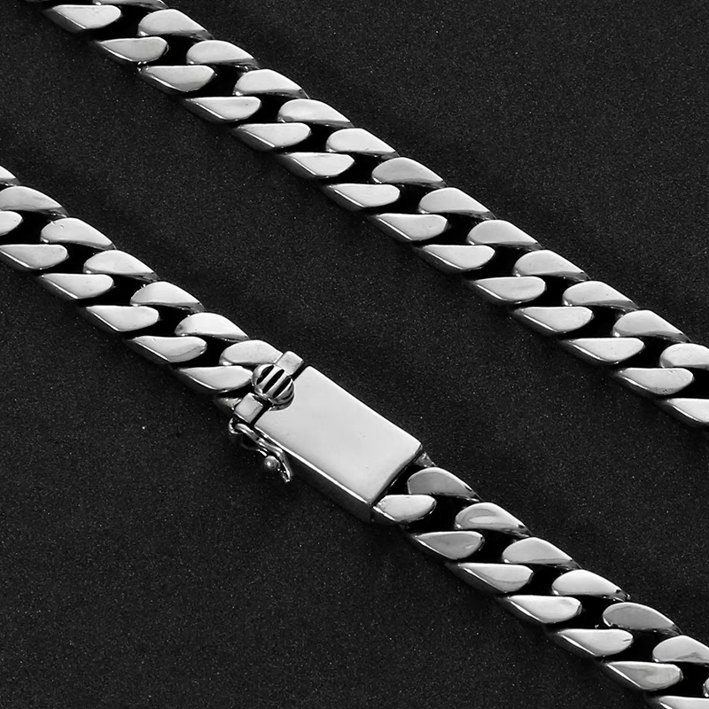 男士不锈钢链条项链古巴链义乌详情图3