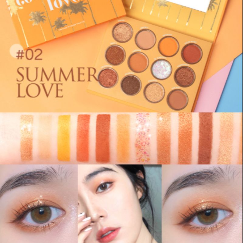 魔法色彩12色眼影盘加州挚爱大地色珠光哑光闪粉网红同款ins彩妆01