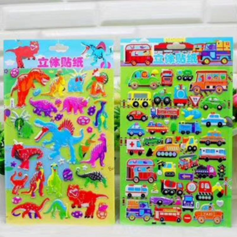 通洋纸品工艺品礼品创意礼品创意贴纸儿童玩具贴纸 芙蓉3D泡泡贴纸厂家直销立体烫金泡泡贴24种款式PVC皮革价格美丽图