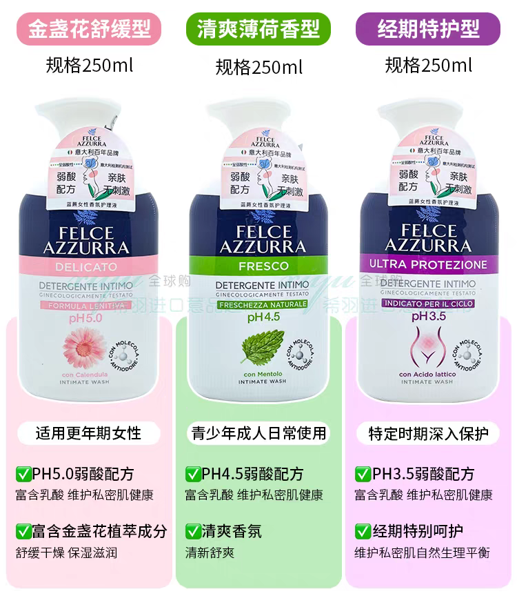 意大利蓝蕨经期专用女性私密护理清洁祛味保湿外阴洗液私护详情5