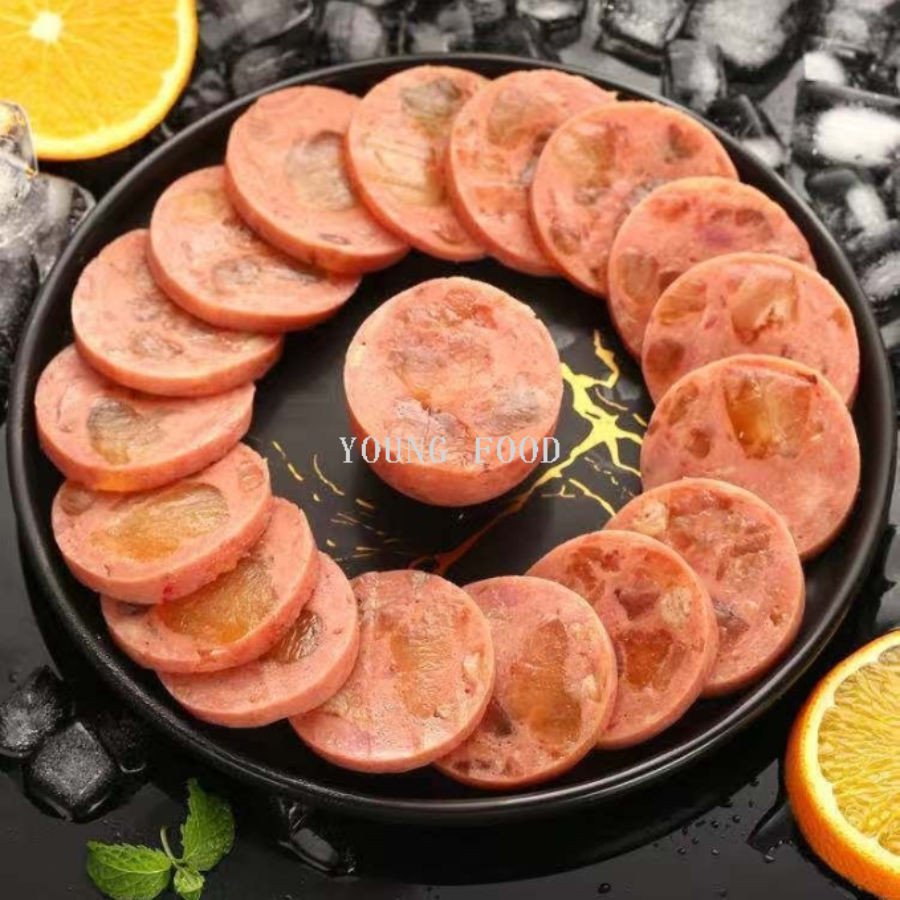 包邮！DSELLA即食熟食下酒菜 俄式红肠肉肠牛筋肠熏煮香肠350克白底实物图