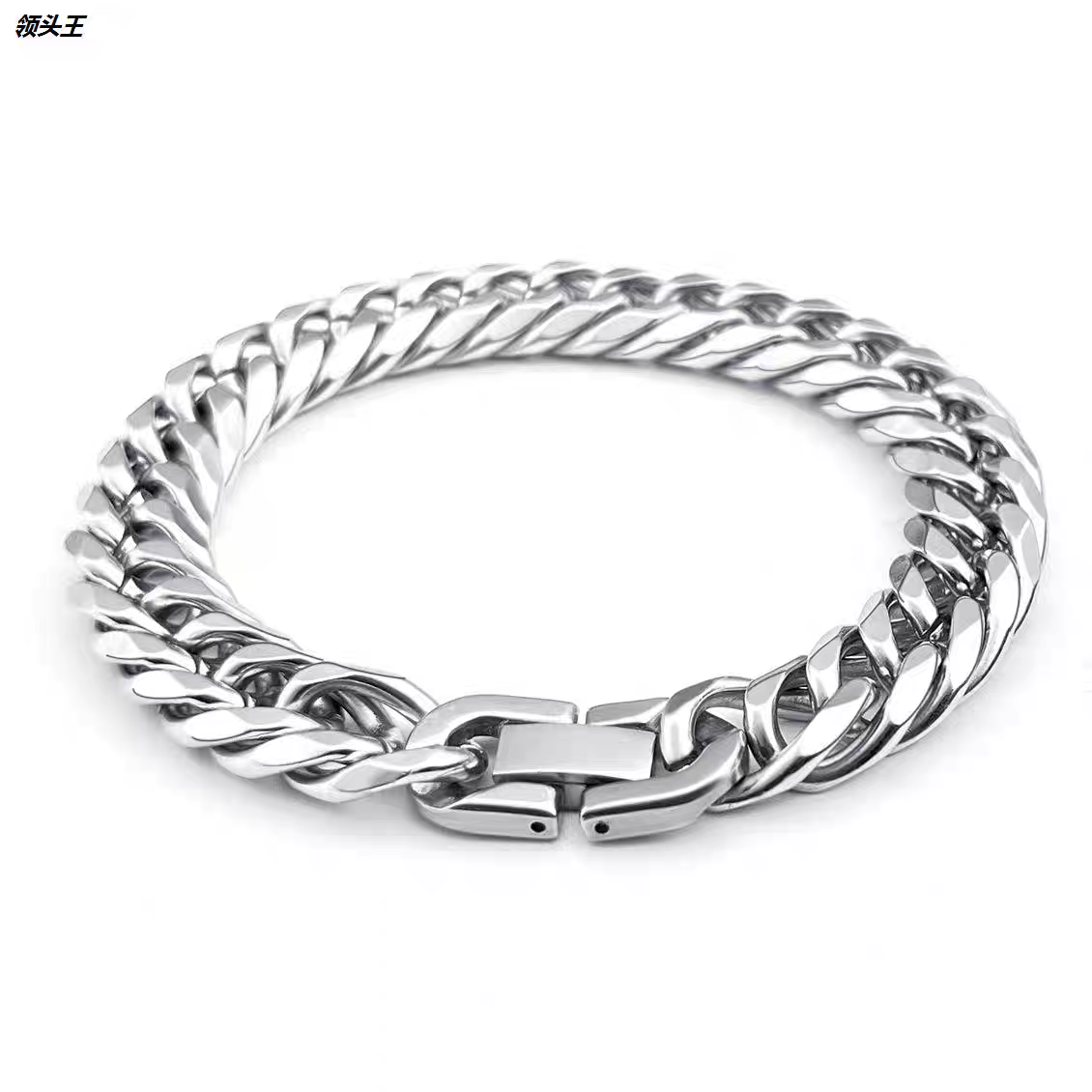 Trendy stainless steel widened and thickened, bold and manly titanium steel bracelet, bodybuilding muscle accessory customization
