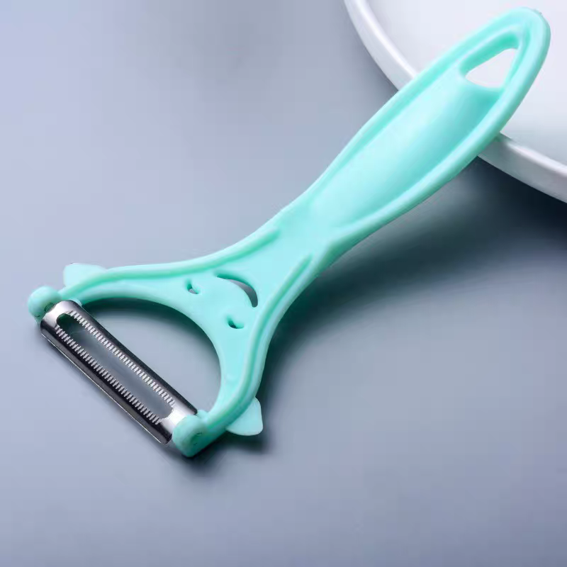 Stainless steel peeler for melon, kitchenware, fruit peeler, plastic handle, household gift, smiling face peeler Specification image
