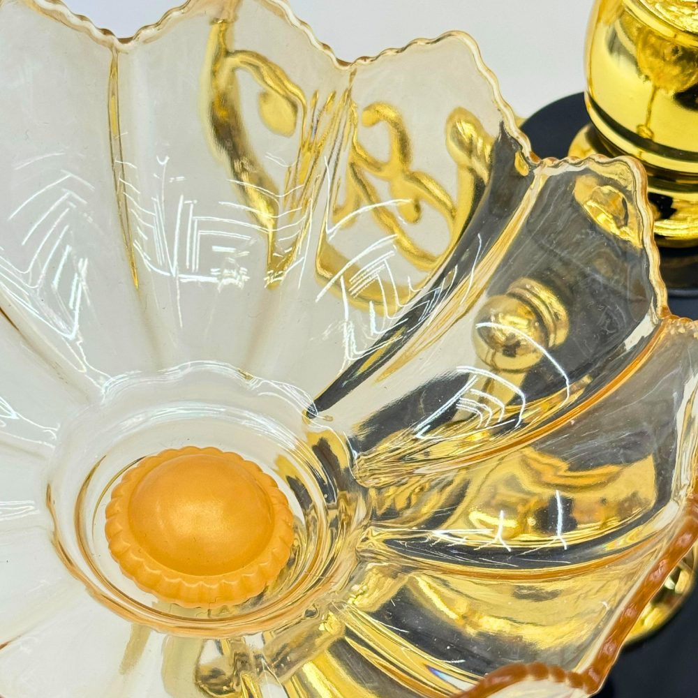 Five-head rotatable gold-plated plastic fruit plate for home gifts and living room decoration Specification image