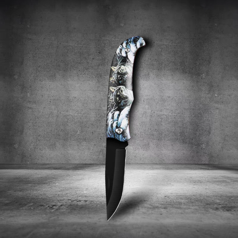 Skeleton Fruit knife, folding portable outdoor knife, sharp and hard self-defense knife, mini portable dormitory student Specification image