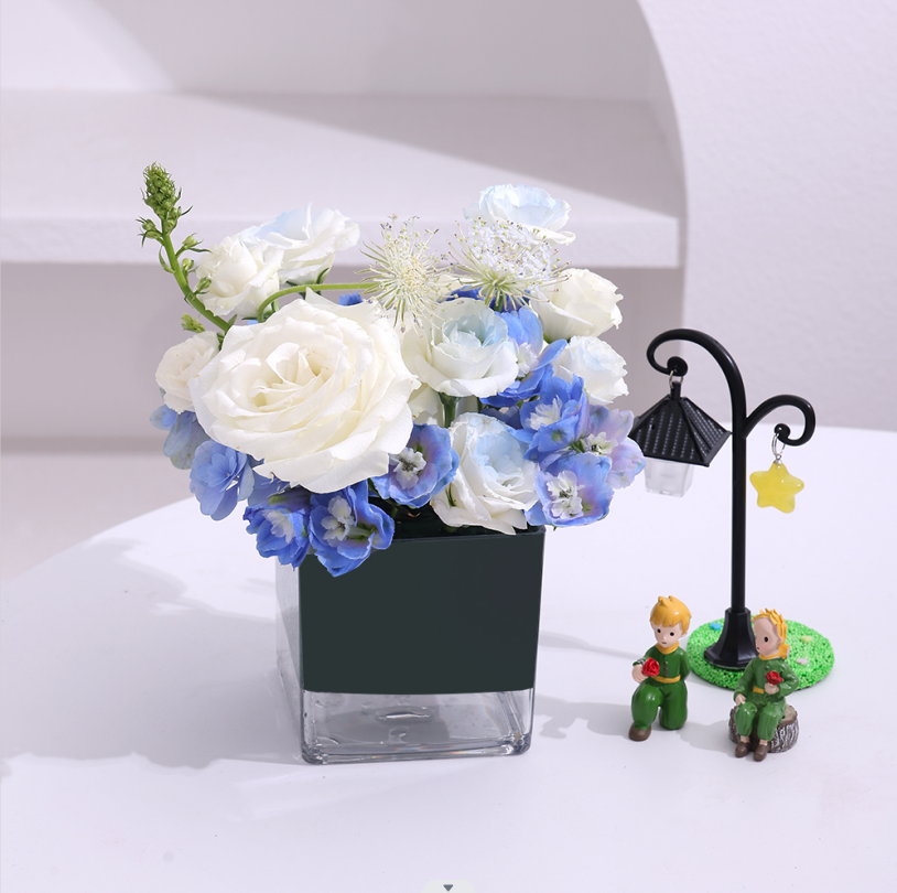 Transparent acrylic square VAT, high-transparency square flower box, flower care box, square flower box, flower shop fresh flower gift box detail image 6