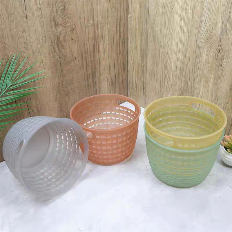 Desktop transparent woven storage basket for sundries, toys, kindergarten storage basket, bathroom cosmetics storage basket details Picture