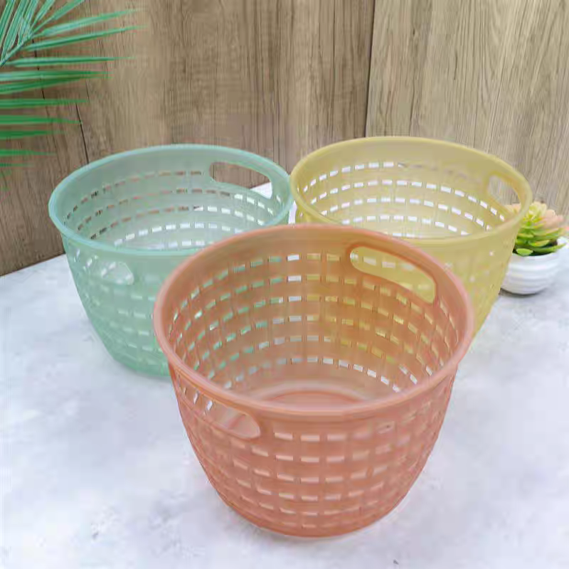 Desktop transparent woven storage basket for sundries, toys, kindergarten storage basket, bathroom cosmetics storage basket detail image 4
