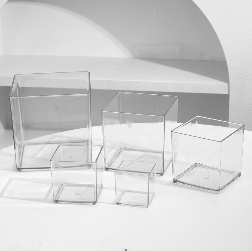 Transparent acrylic square VAT, high-transparency square flower box, flower care box, square flower box, flower shop fresh flower gift box details Picture