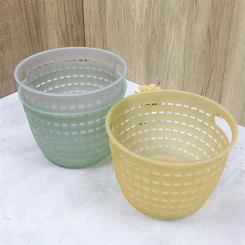 Desktop transparent woven storage basket for sundries, toys, kindergarten storage basket, bathroom cosmetics storage basket Specification image