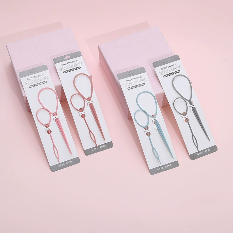 儿童盘发器四件套  韩国风电话线头绳儿童饰品拉发器儿童高颅顶蓬松夹