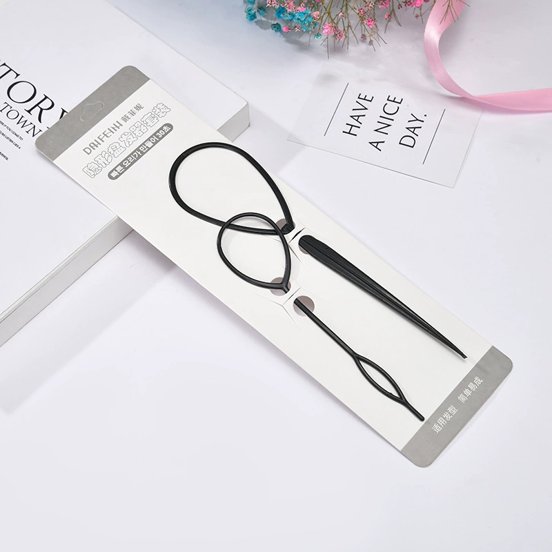 儿童盘发器四件套/电话线头绳/儿童饰品韩国/魔术拉环/电话线皮筋白底实物图