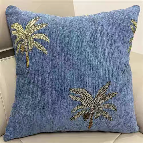 Chenille Coconut Tree detachable and washable cushion, throw pillow, square headboard, living room sofa, pillow cover, nap pillow, car office lumbar support detail image 3