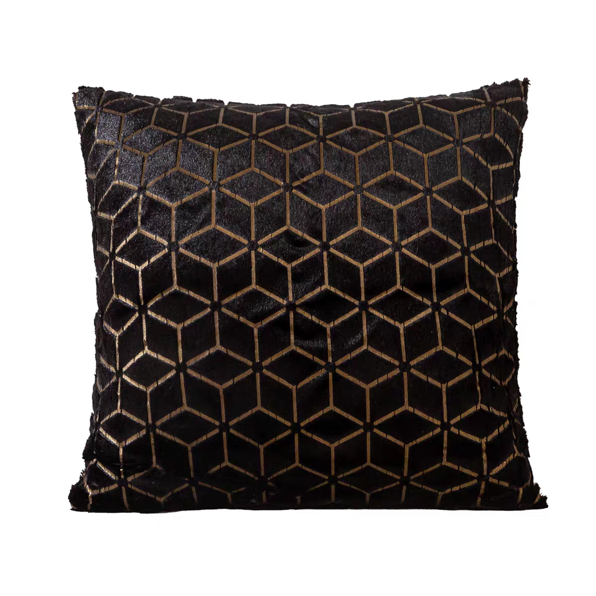 New ins plush throw pillow, solid-color sofa pillowcase, simple and creative geometric diamond-shaped block embroidered backrest detail image 7