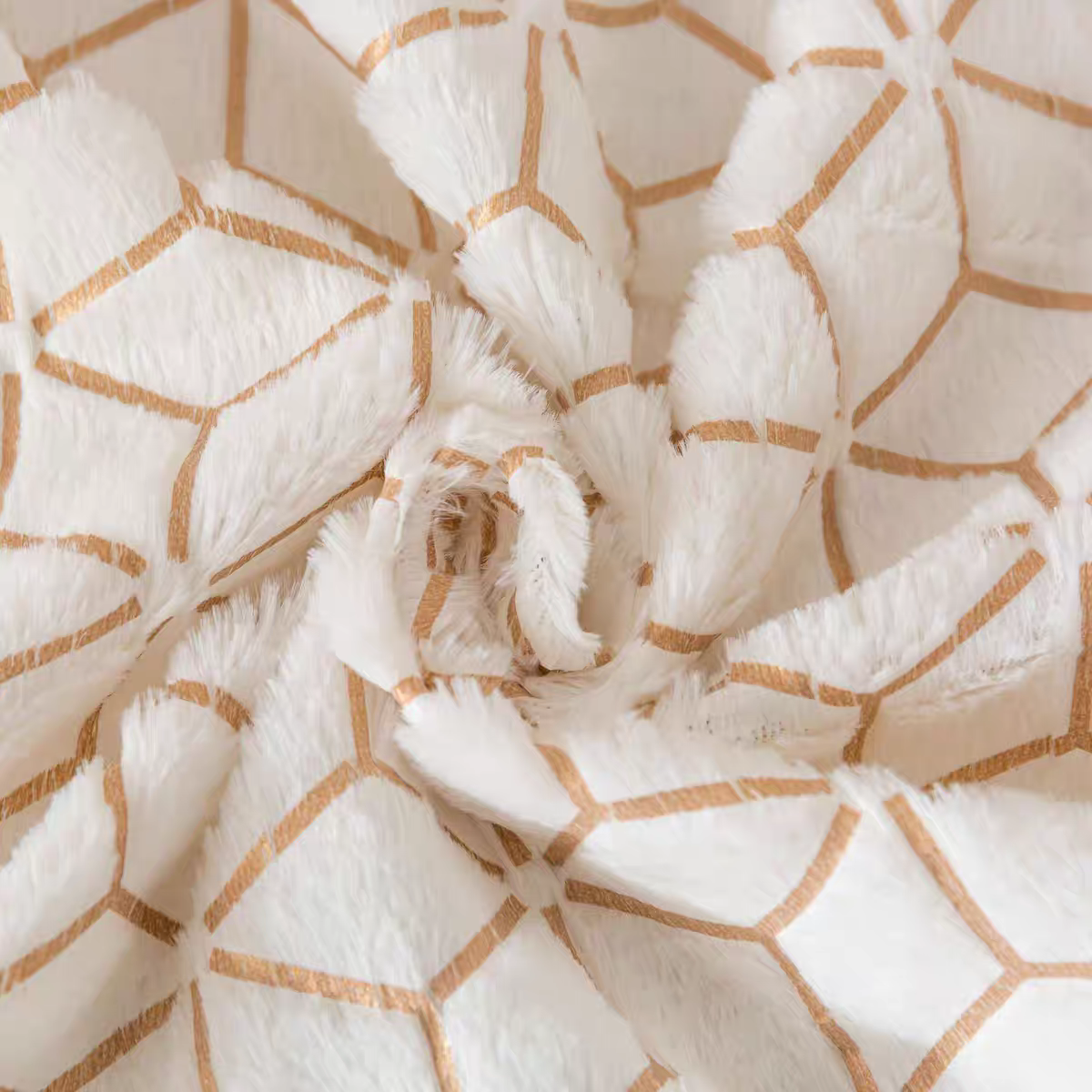 New ins plush throw pillow, solid-color sofa pillowcase, simple and creative geometric diamond-shaped block embroidered backrest details Picture