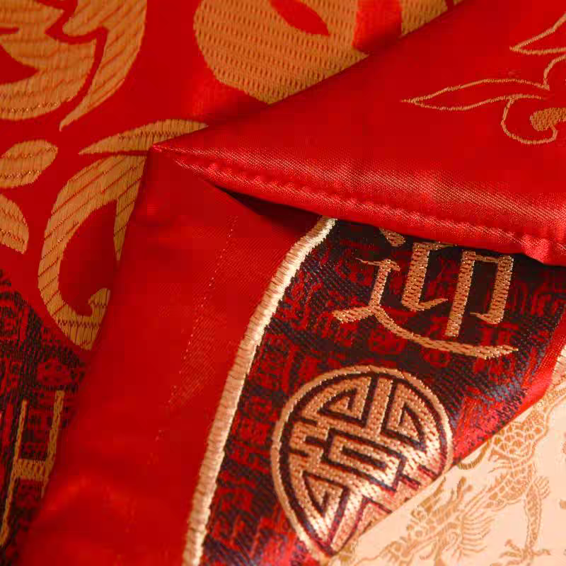 Chinese-style sofa throw pillow with core, red cushion cover, double-sided waist support, wedding cushion, silk Chinese-style wedding backrest detail image 4