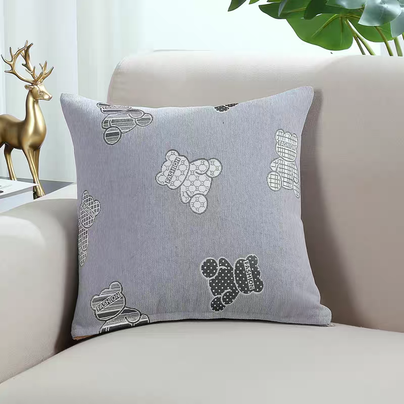 Sofa cushions, simple and cute cartoon throw pillows, bear throw pillows, double-sided throw pillows, office square cushions Item Picture