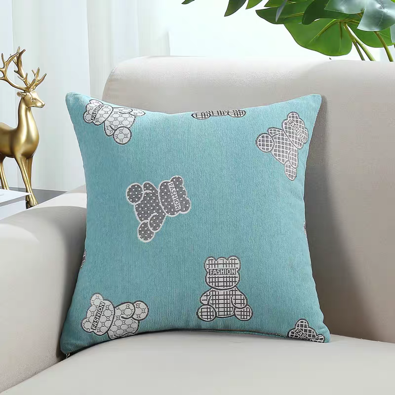 Sofa cushions, simple and cute cartoon throw pillows, bear throw pillows, double-sided throw pillows, office square cushions Application Scenario
