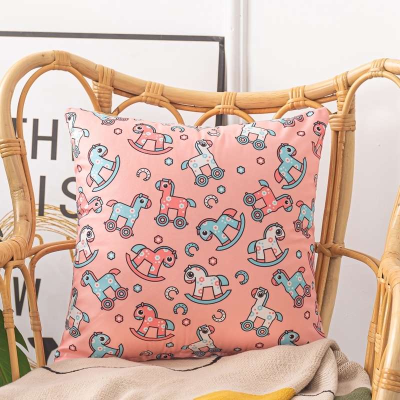 卡通抱枕棉麻沙发客厅冬季 网红飘窗靠背垫腰靠枕套含芯