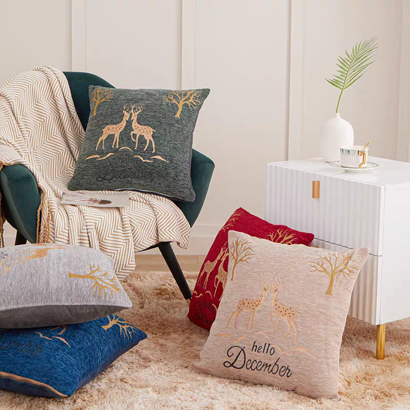 Chenille diy plush pillows, Nordic-style living room, soft headboard for nap, lumbar support, yoga Specification image